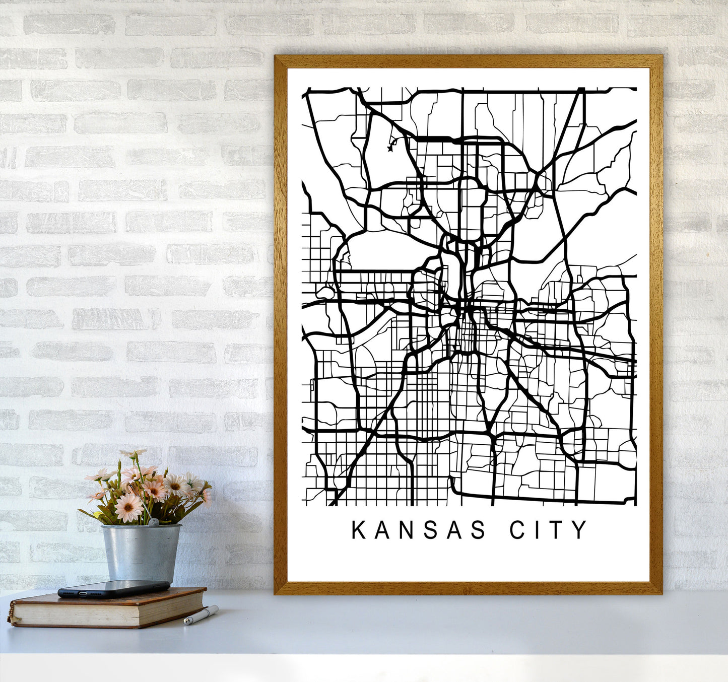 Kansas City Map Art Print by Pixy Paper A1 Print Only