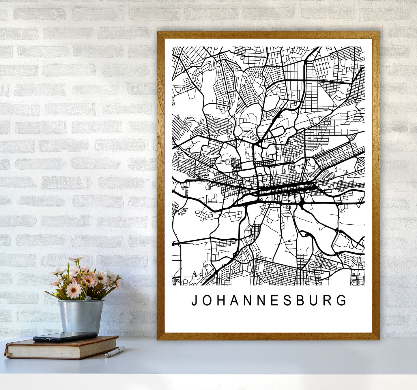 Johannesburg Map Art Print by Pixy Paper A1 Print Only