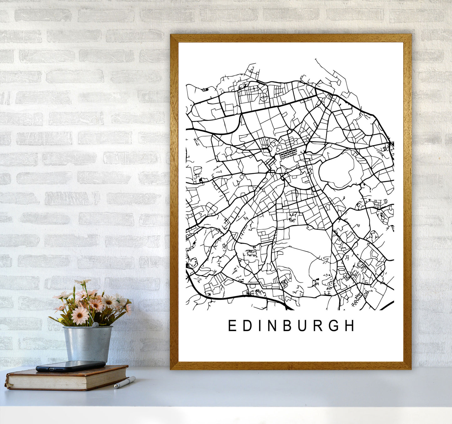 Edinburgh Map Art Print by Pixy Paper A1 Print Only