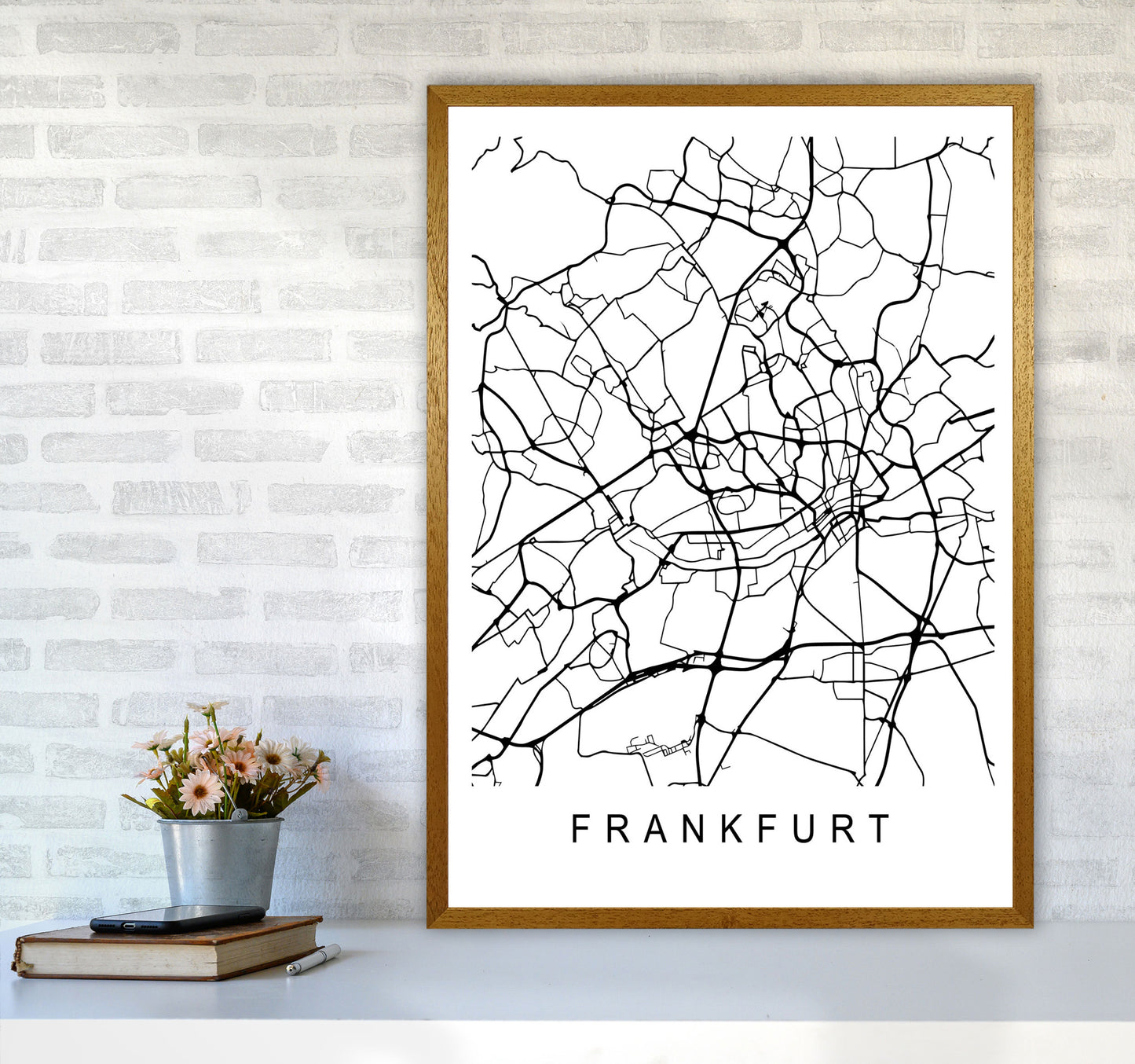 Frankfurt Map Art Print by Pixy Paper A1 Print Only
