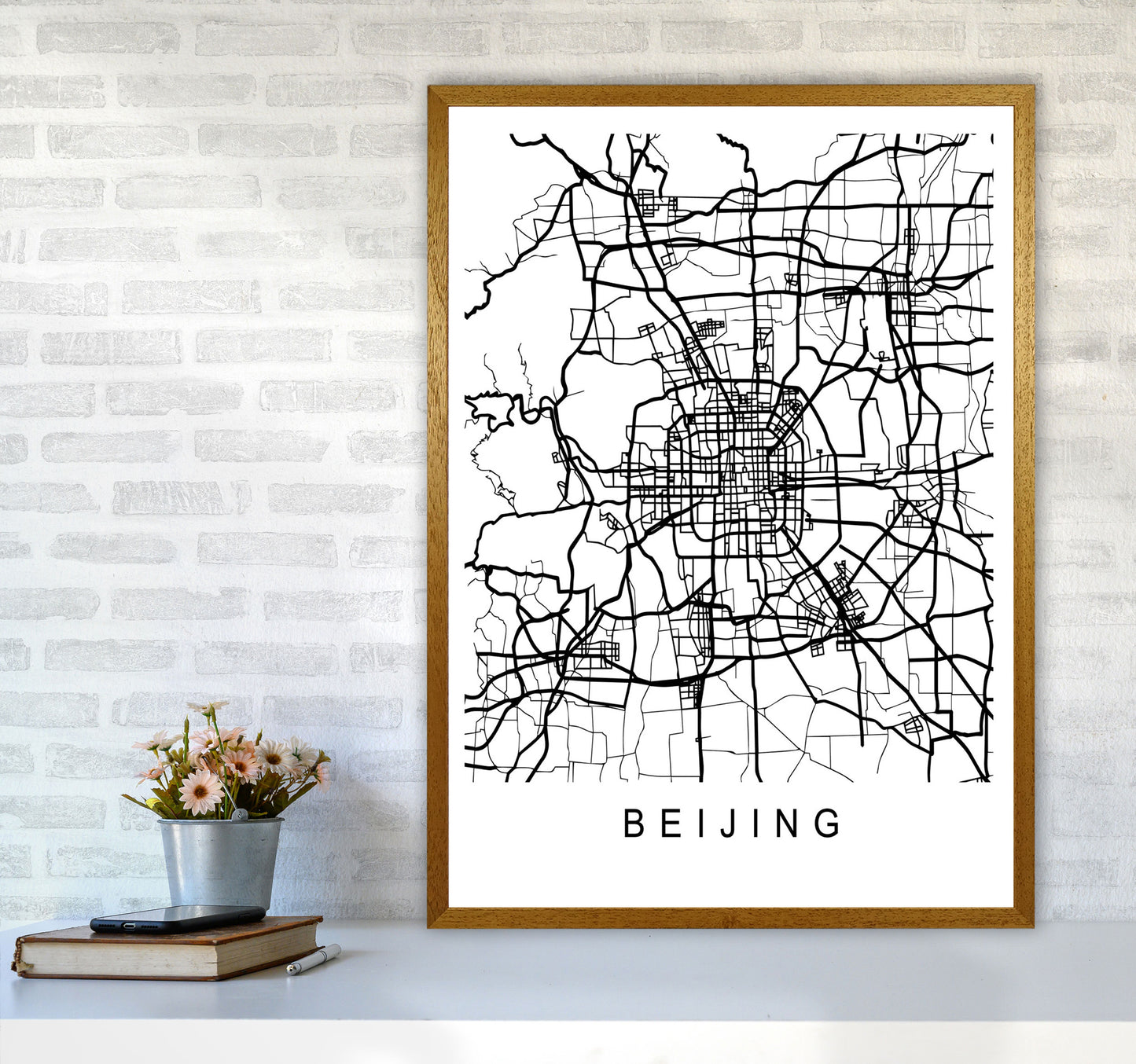 Beijing Map Art Print by Pixy Paper A1 Print Only