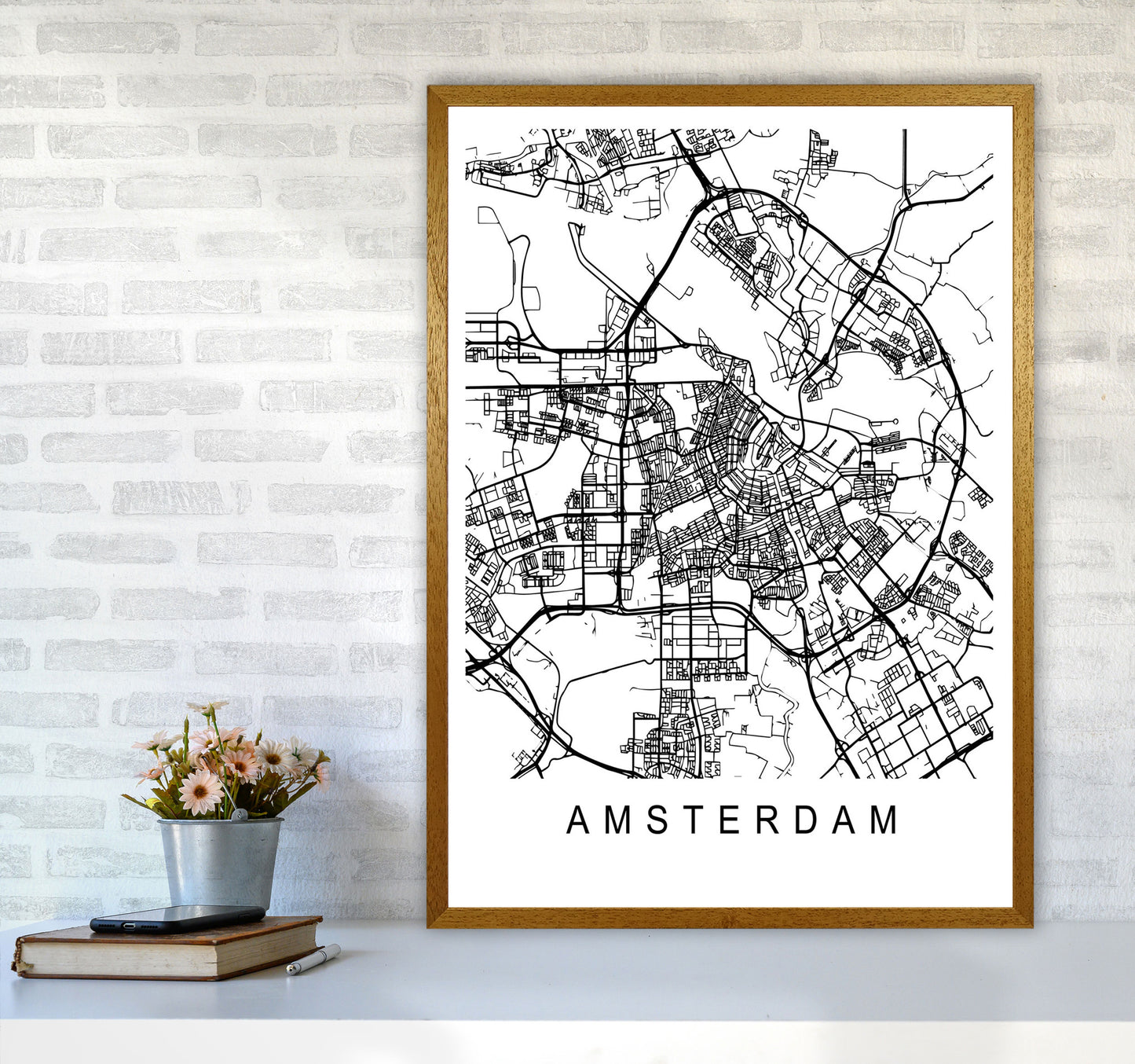 Amsterdam Map Art Print by Pixy Paper A1 Print Only
