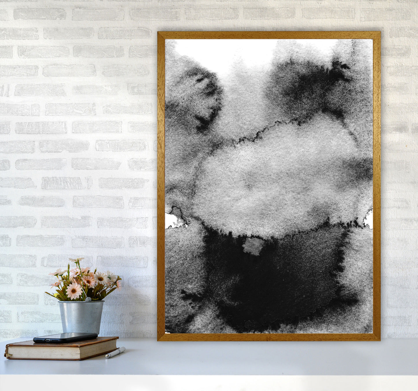 Majestic Monochrome Watercolour 14 Art Print by Pixy Paper A1 Print Only