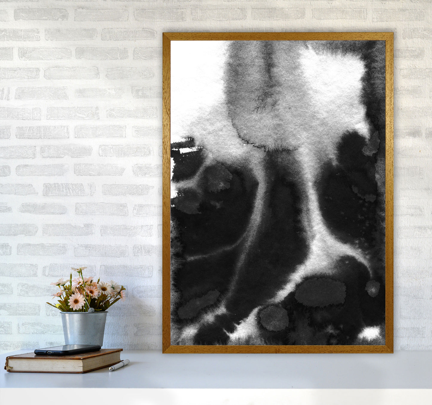 Majestic Monochrome Watercolour 20 Art Print by Pixy Paper A1 Print Only