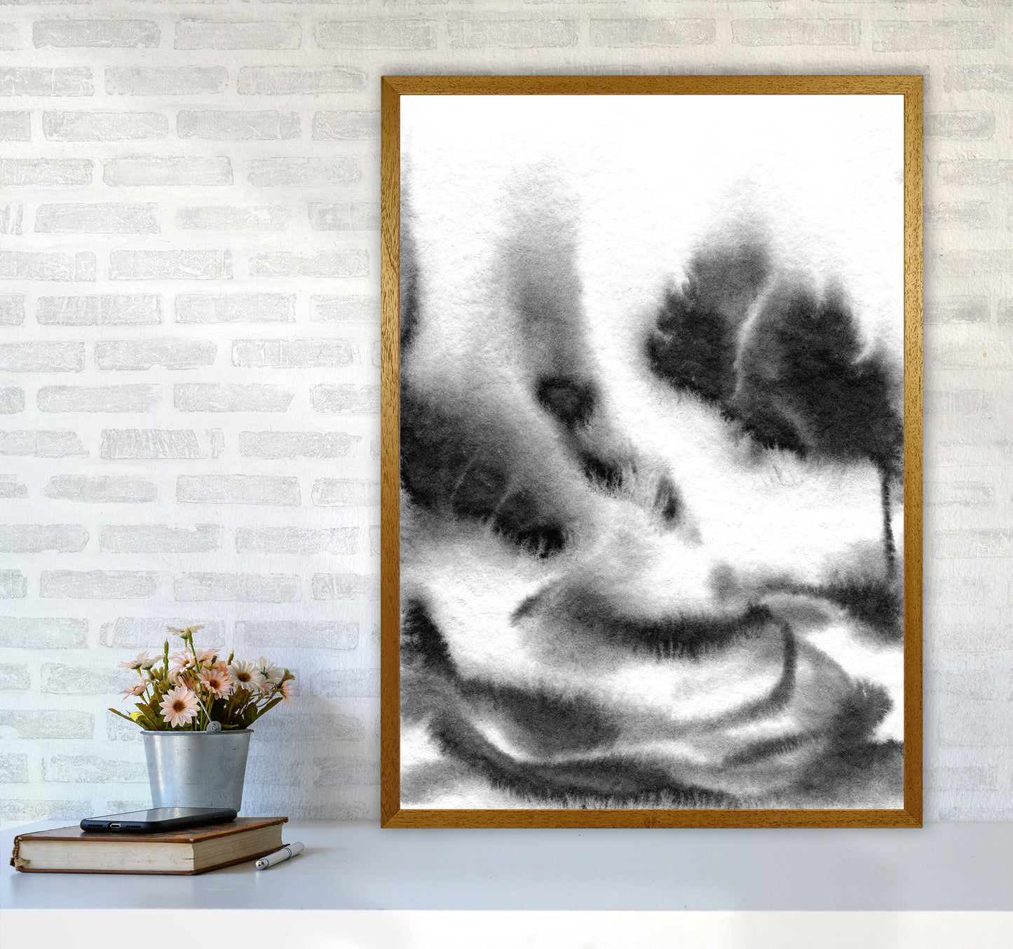 Majestic Monochrome Watercolour 06 Art Print by Pixy Paper A1 Print Only