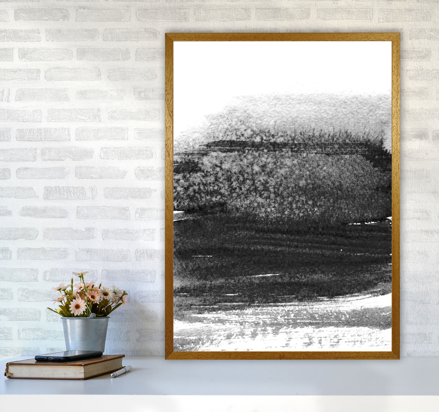 Majestic Monochrome Watercolour 01 Art Print by Pixy Paper A1 Print Only