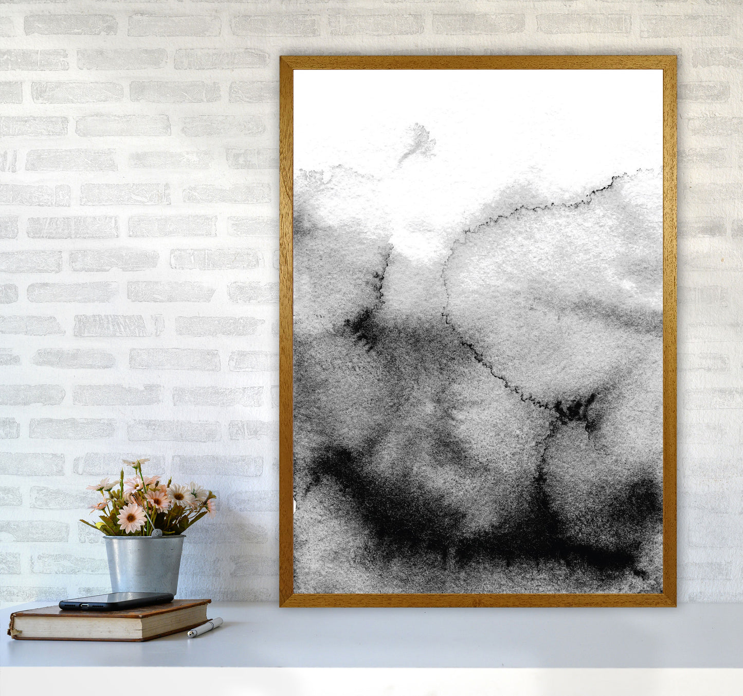 Majestic Monochrome Watercolour 09 Art Print by Pixy Paper A1 Print Only