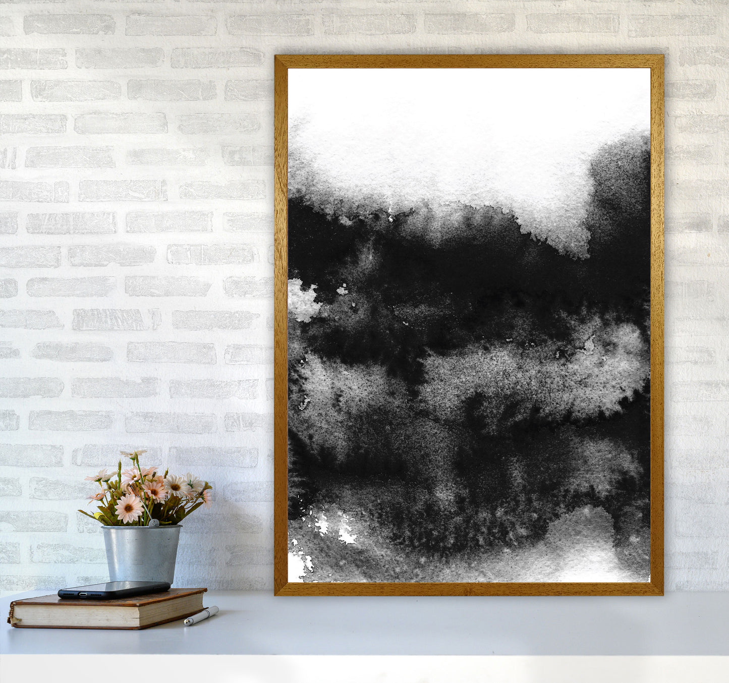 Majestic Monochrome Watercolour 05 Art Print by Pixy Paper A1 Print Only