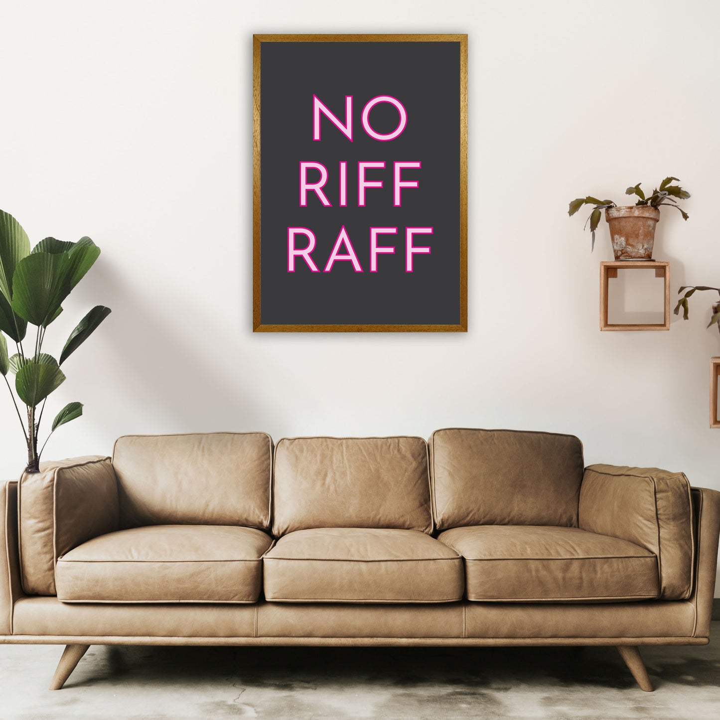 No Riff Raff Neon Art Print by Pixy Paper A1 Print Only