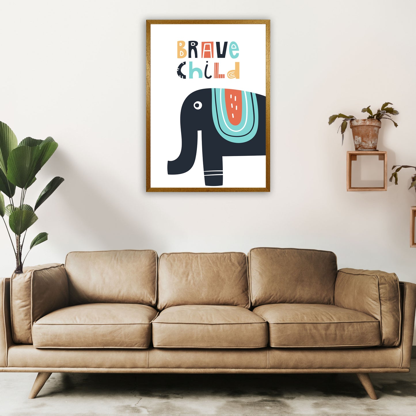 Brave child elephant Art Print by Pixy Paper A1 Print Only