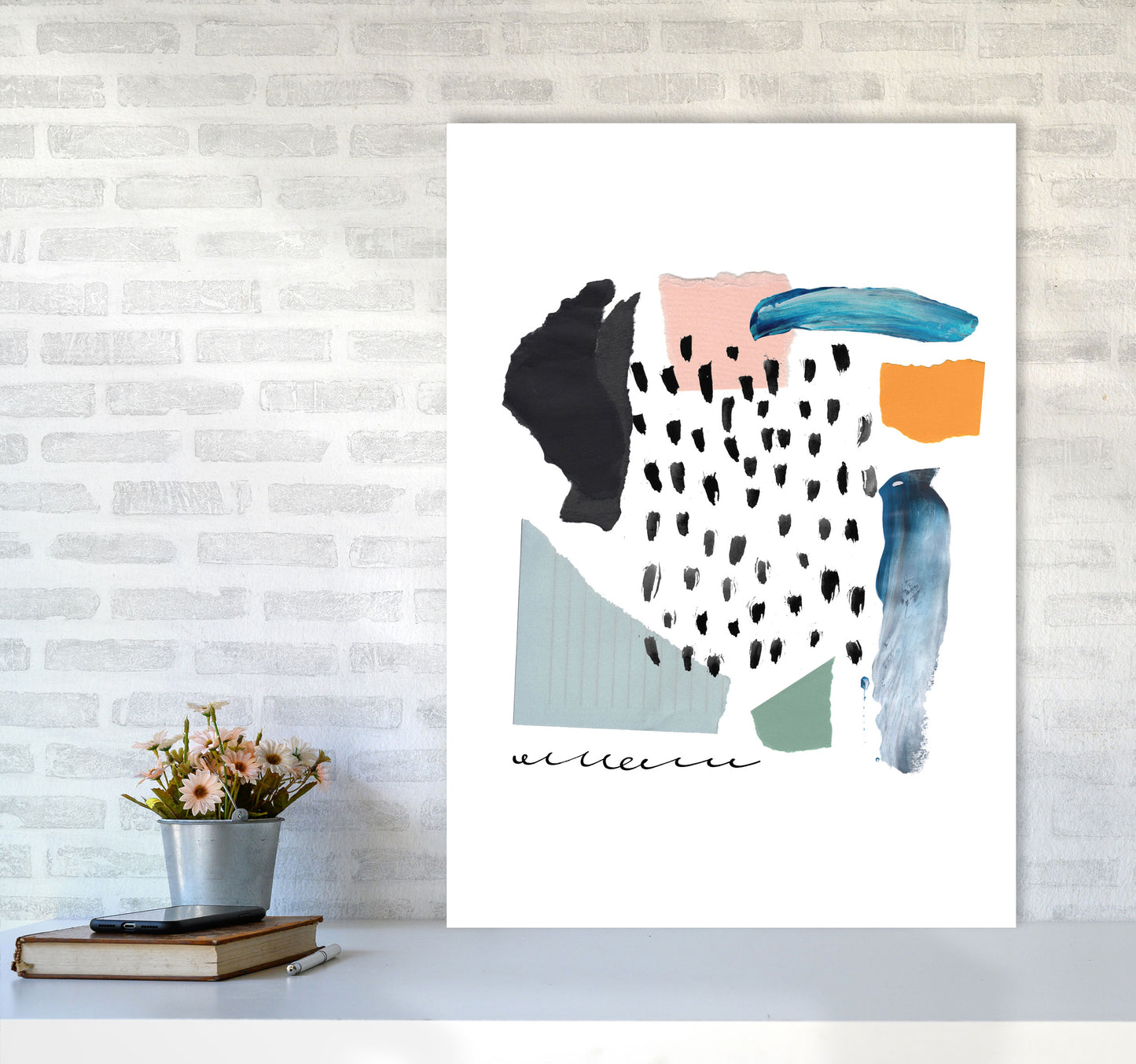 Abstract Shapes Artboard Modern Print A1 Black Frame