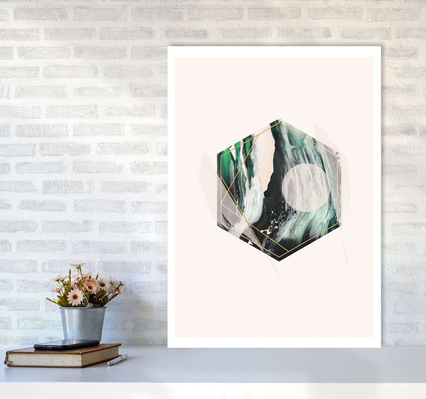 Random Geo Styles 1 Modern Print A1 Black Frame