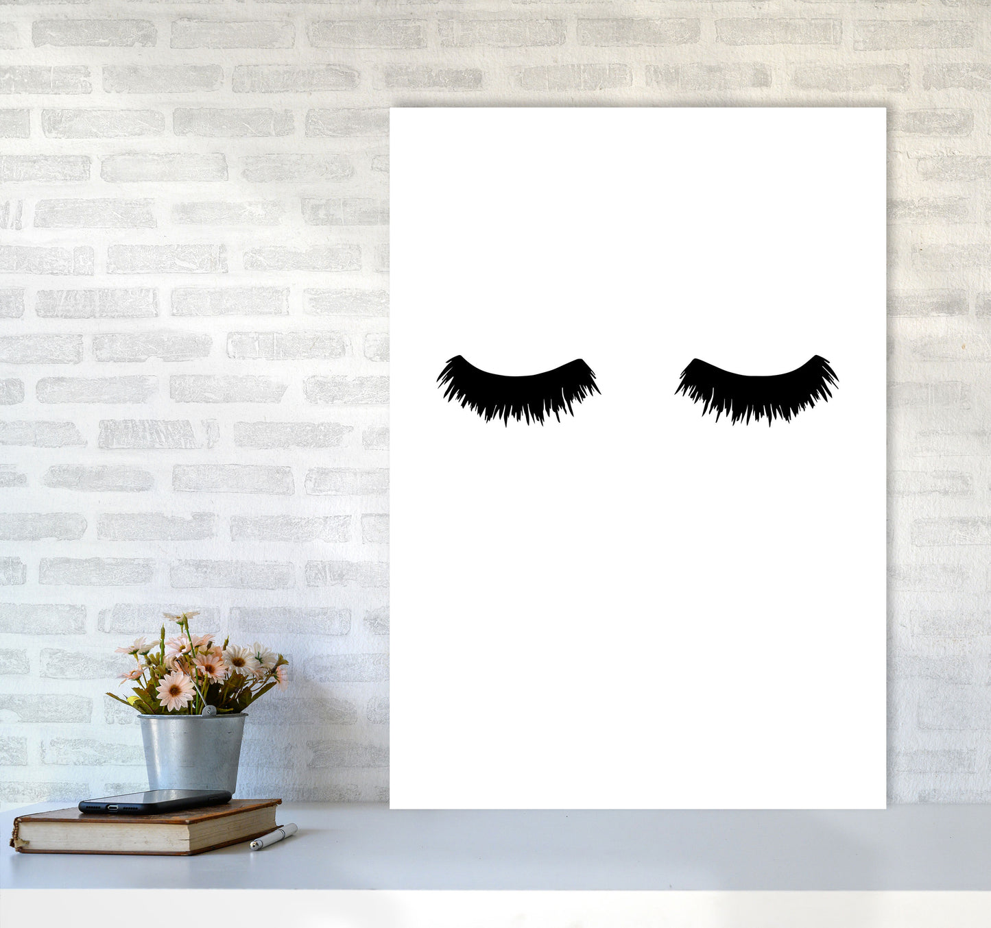 Lashes Modern Print A1 Black Frame