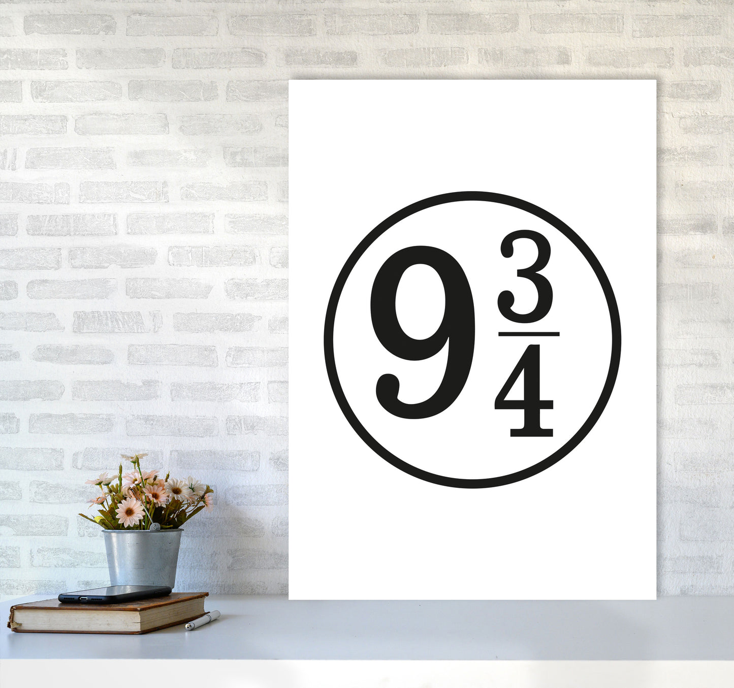 Platform 9 And 3/4 Framed Typography Wall Art Print A1 Black Frame