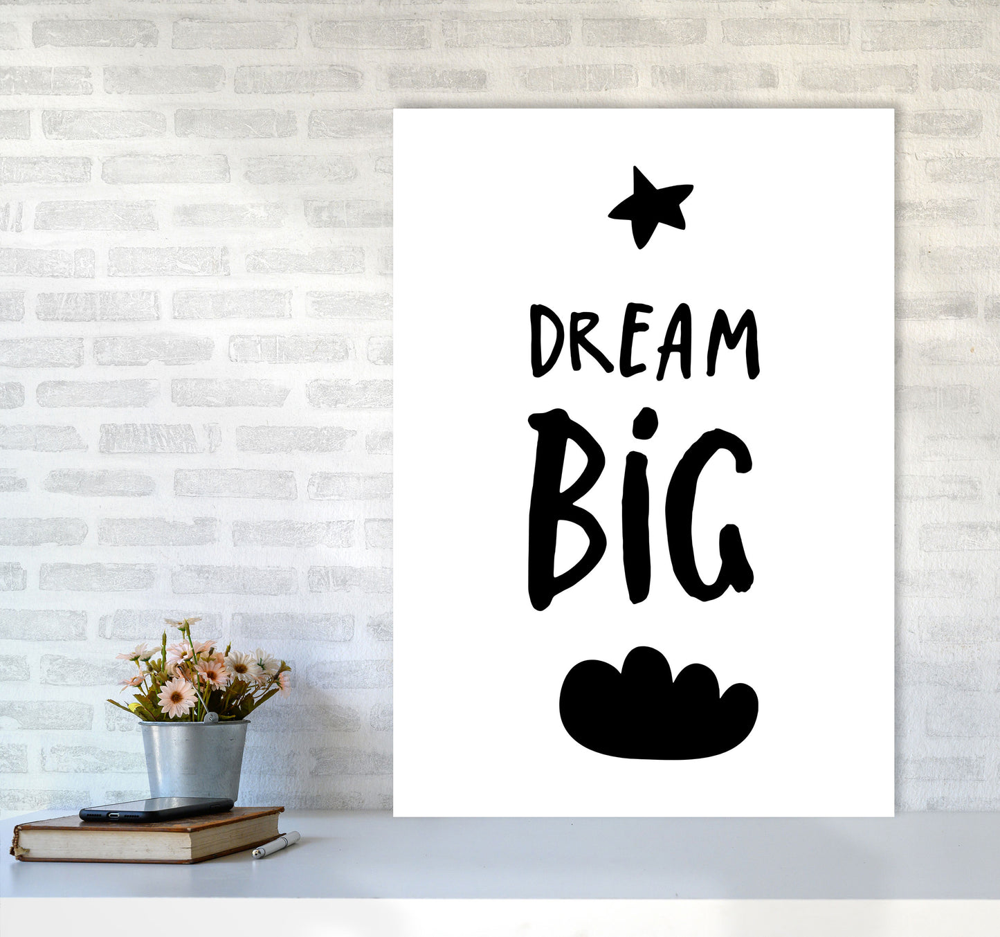 Dream Big Black Framed Typography Wall Art Print A1 Black Frame