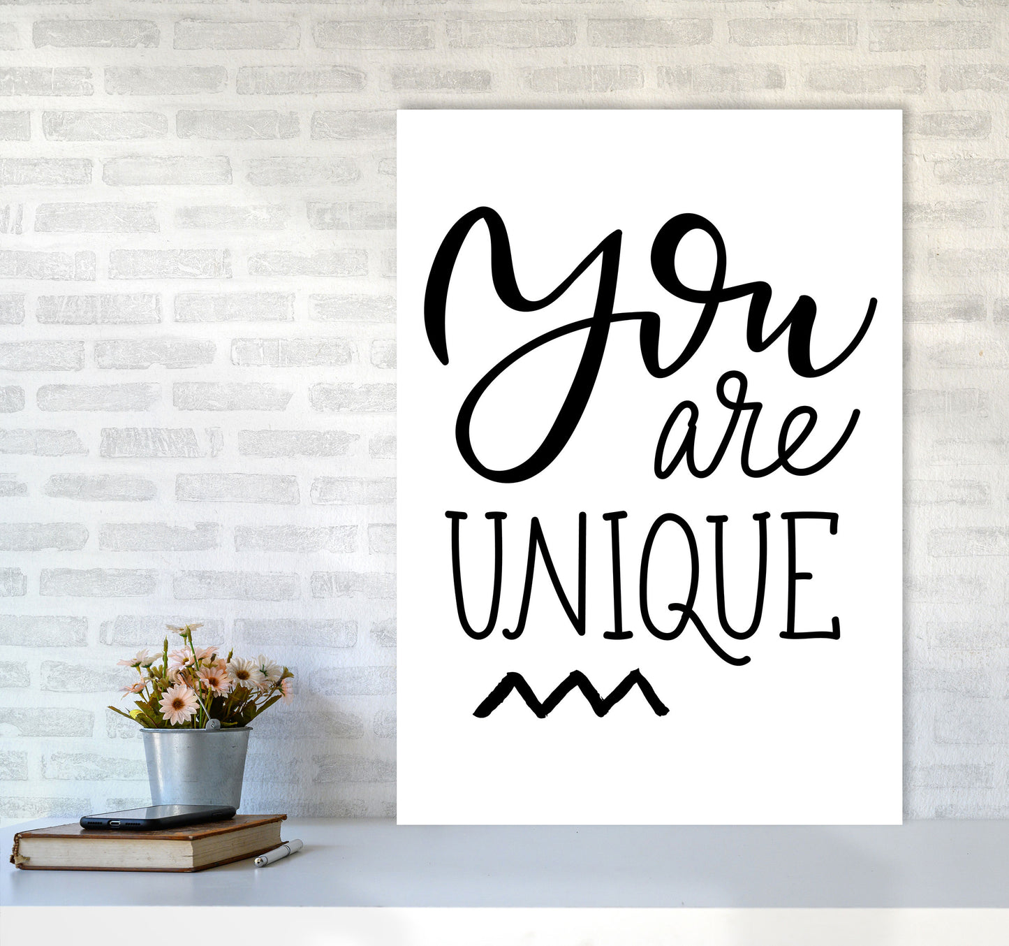 You Are Unique Modern Print A1 Black Frame