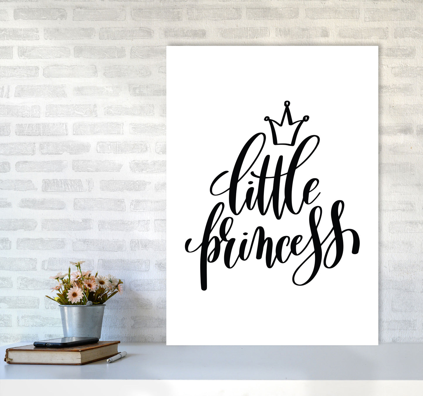 Little Princess Black Framed Nursey Wall Art Print A1 Black Frame