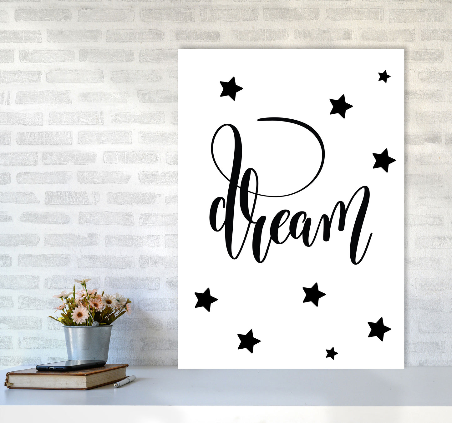 Dream Black Framed Typography Wall Art Print A1 Black Frame