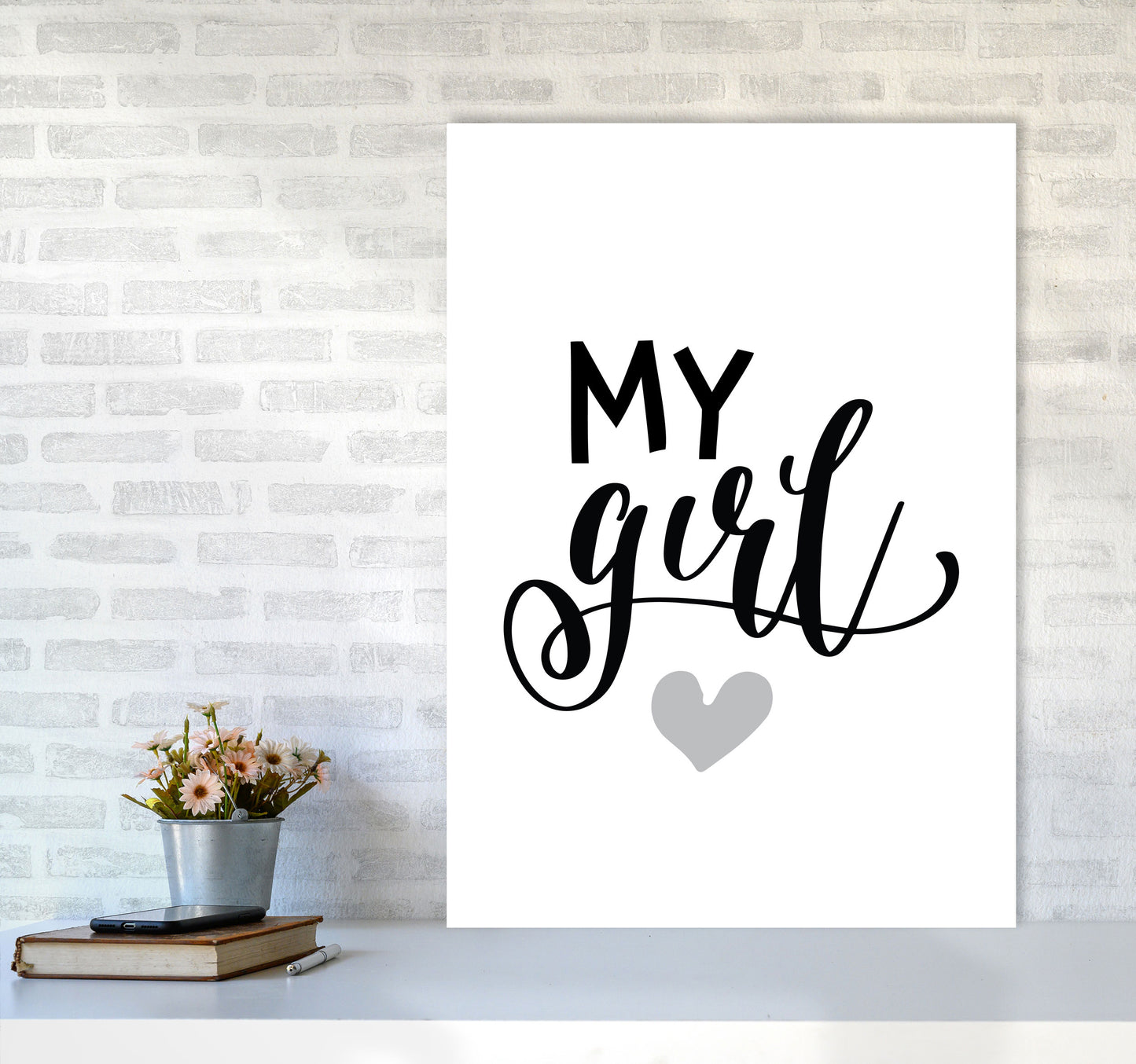 My Girl Black Framed Nursey Wall Art Print A1 Black Frame