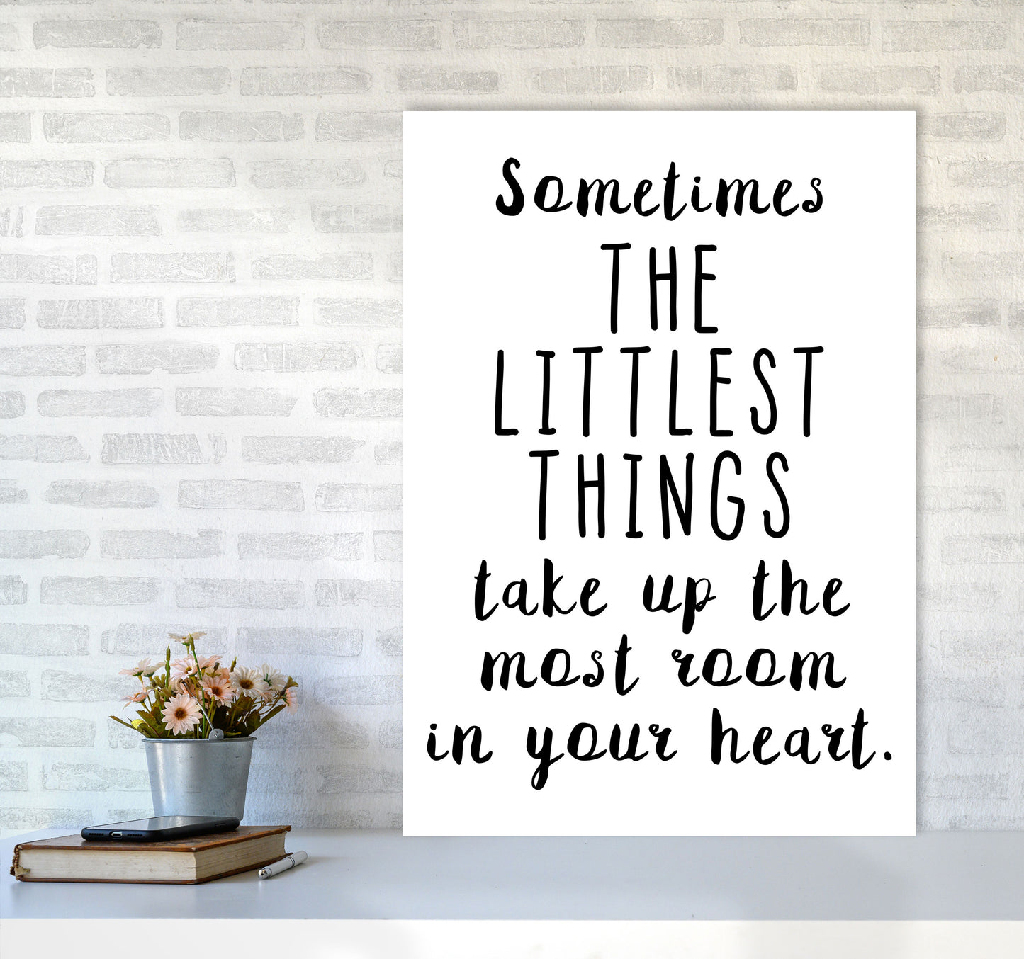 The Littlest Things Black Modern Print A1 Black Frame