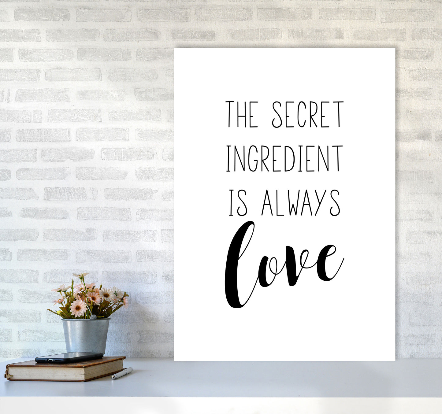 The Secret Ingredient Modern Print A1 Black Frame