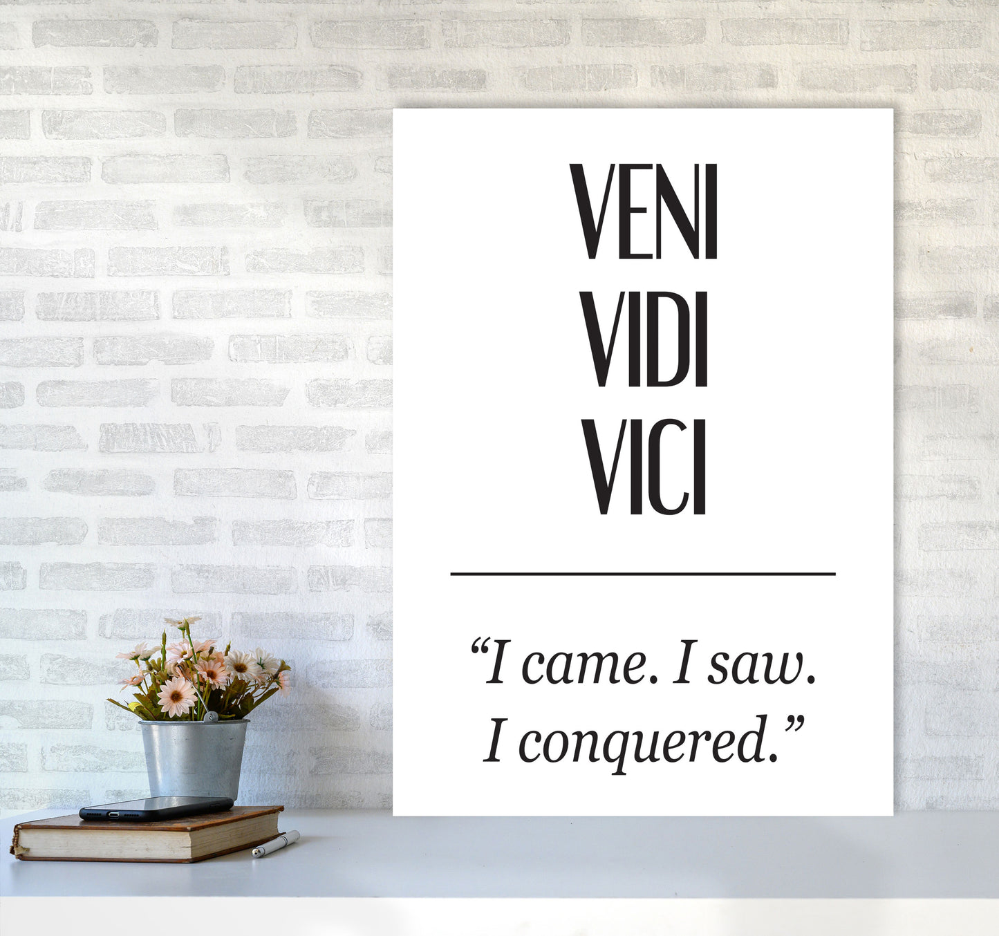 Veni Vidi Vici Modern Print A1 Black Frame