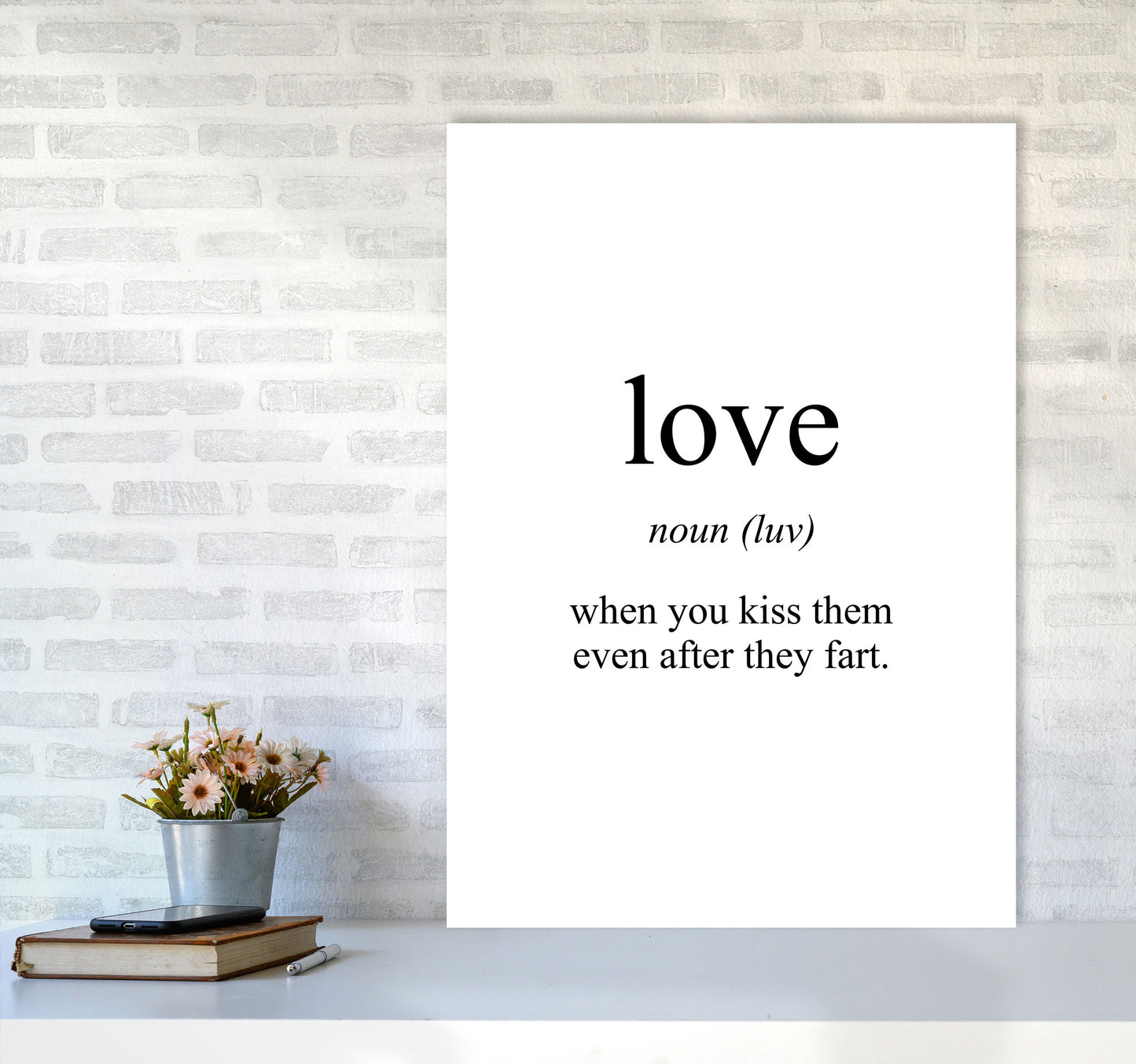 Love Framed Typography Wall Art Print A1 Black Frame