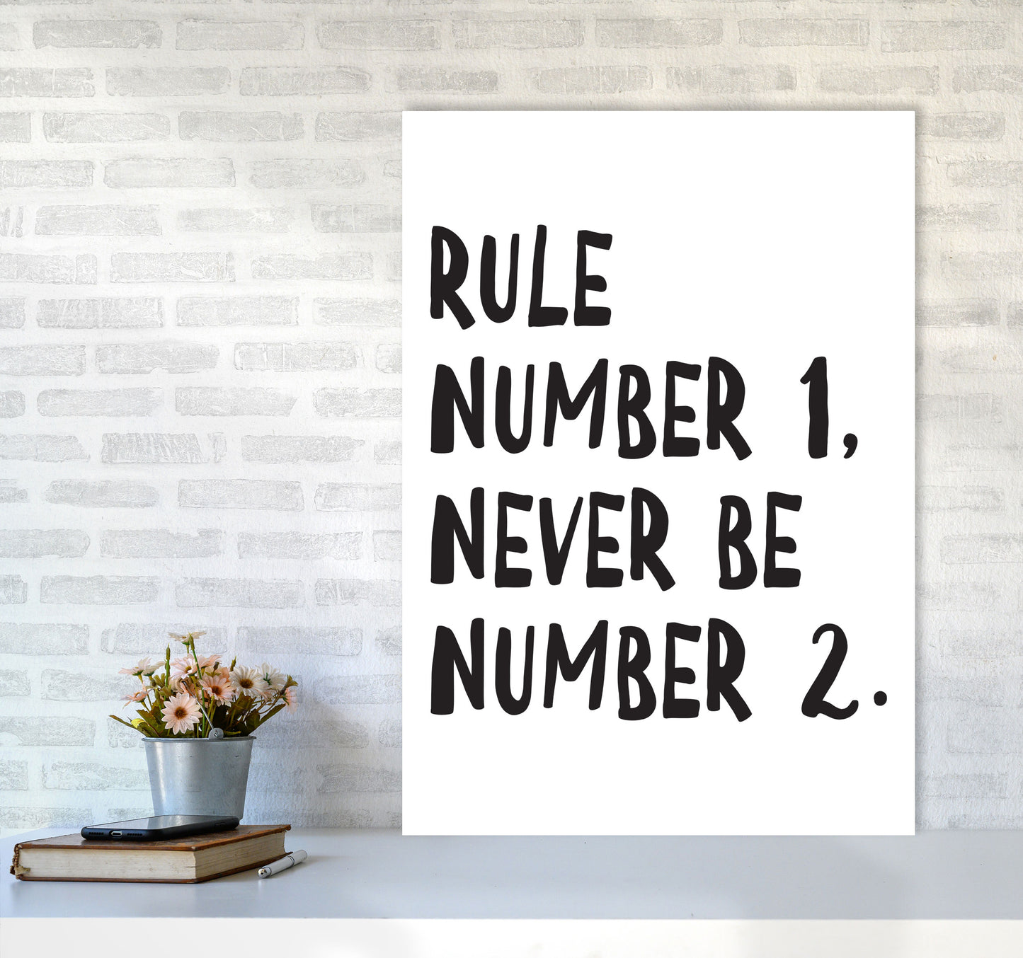 Rule Number One Modern Print A1 Black Frame