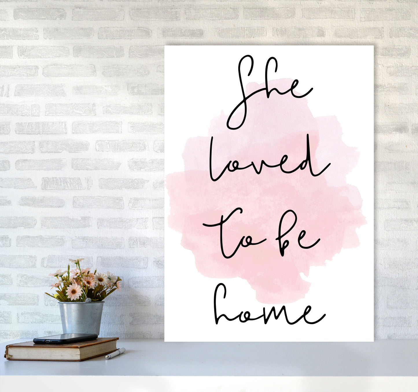She Loved To Be HomeLink Watercolour Modern Print A1 Black Frame