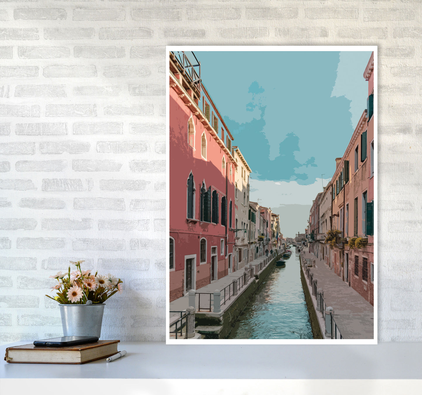 Venice Portrait 2 Modern Print A1 Black Frame