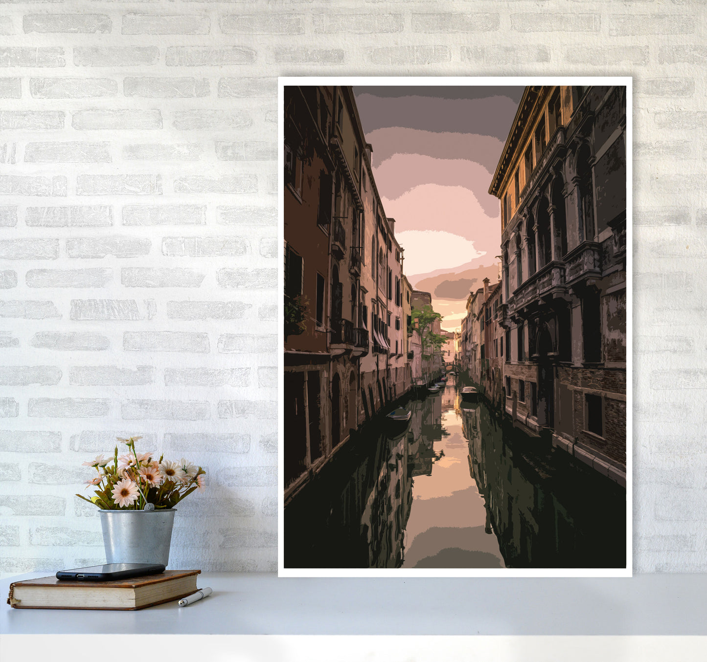 Venice Portrait 3 Modern Print A1 Black Frame