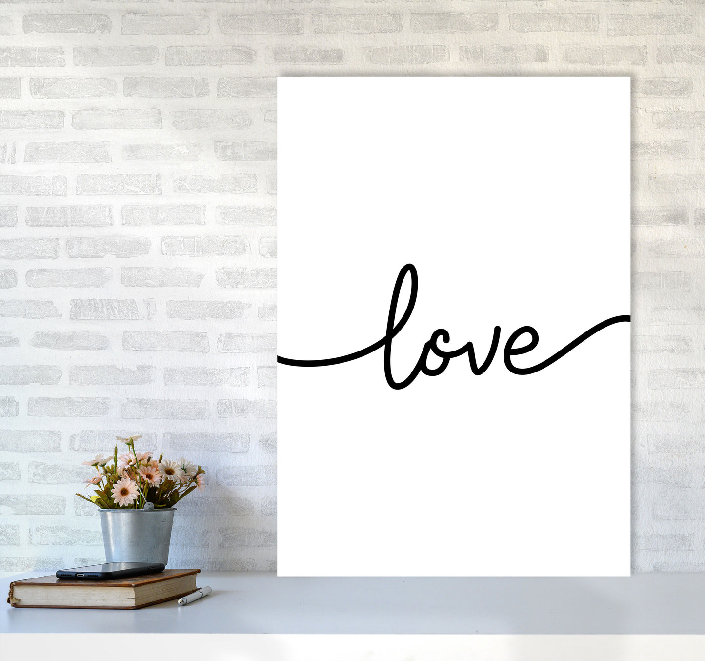 Love Framed Typography Wall Art Print A1 Black Frame