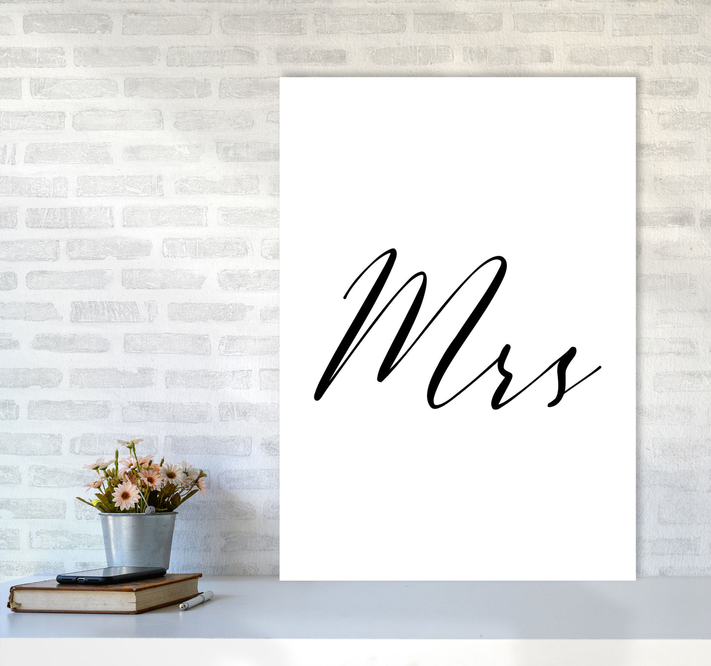 Mrs Framed Typography Wall Art Print A1 Black Frame