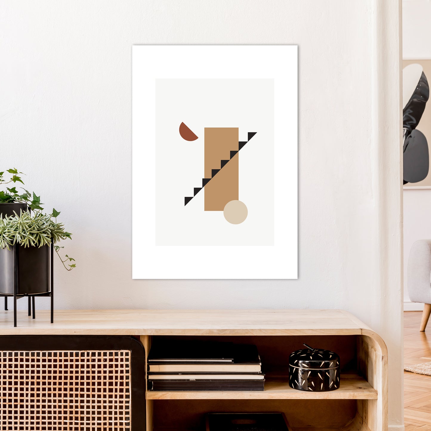 Mica Sand Stairs N22 Art Print by Pixy Paper A1 Black Frame