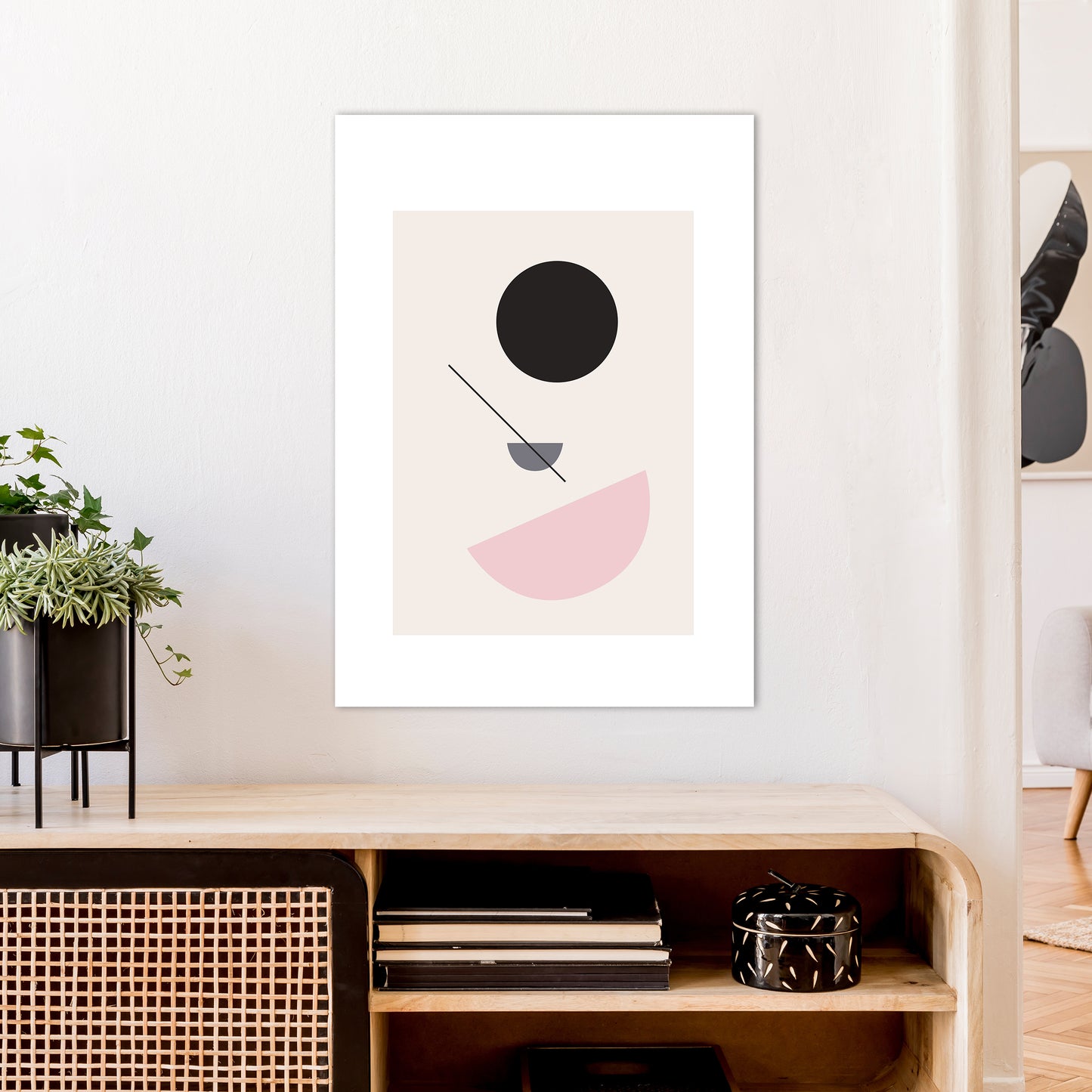 Mila Abstract N3 Art Print by Pixy Paper A1 Black Frame