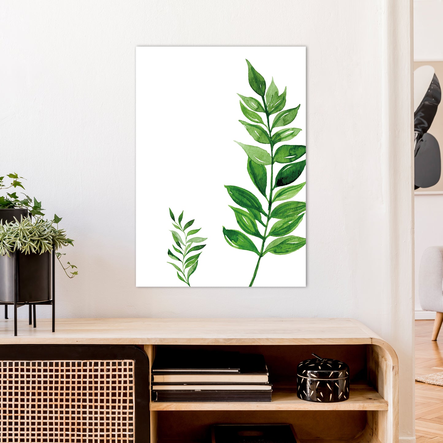 Side Leaf Exotic Art Print by Pixy Paper A1 Black Frame