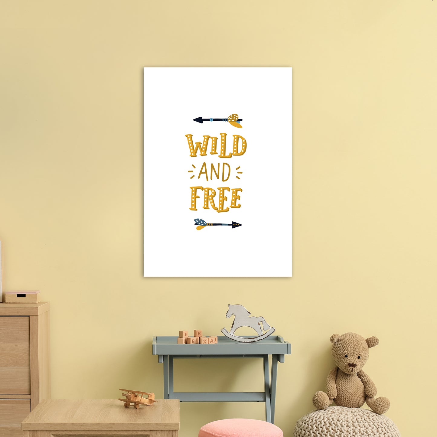Little Explorer Wild And Free Art Print by Pixy Paper A1 Black Frame