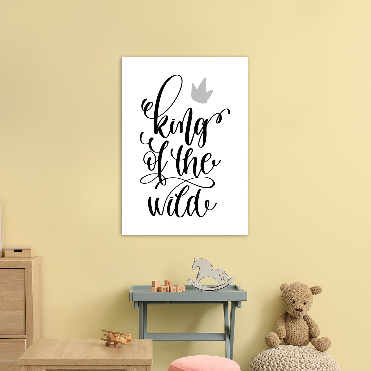 King Of The Wild Black Art Print by Pixy Paper A1 Black Frame