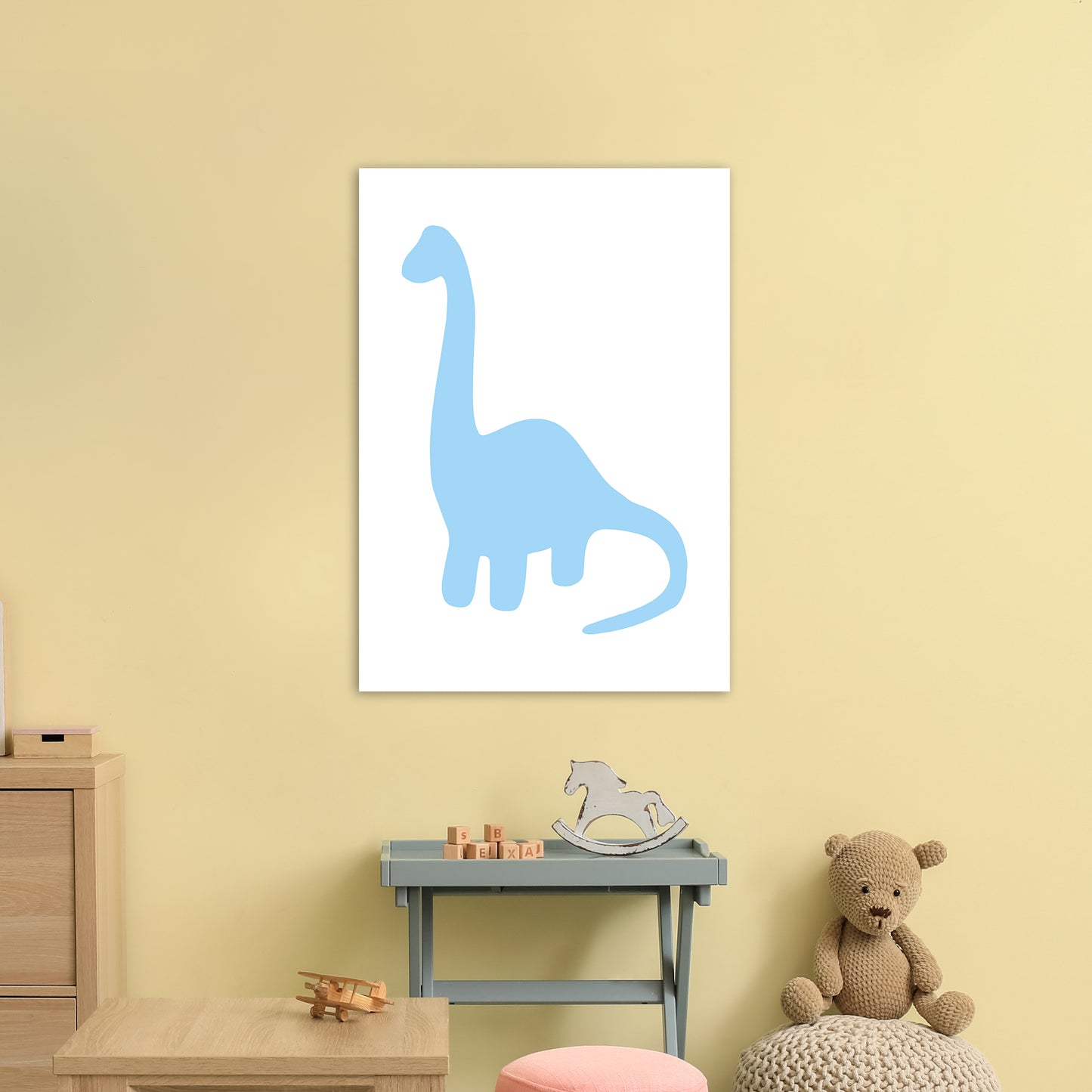 Brach Light Blue Art Print by Pixy Paper A1 Black Frame