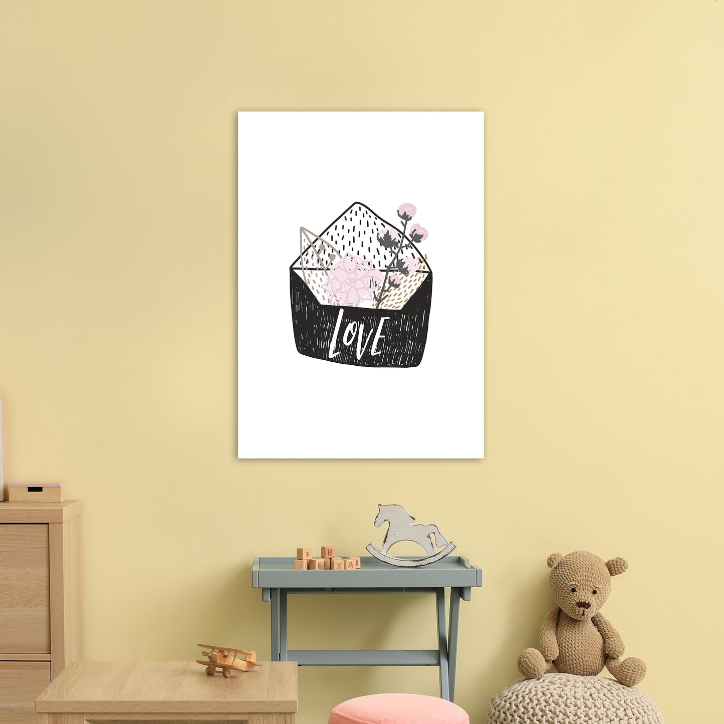 Love Letter Art Print by Pixy Paper A1 Black Frame