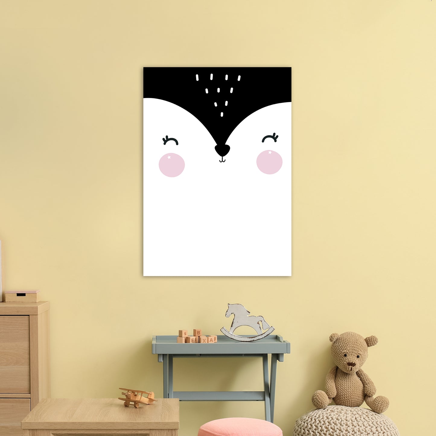 Penguin Face Art Print by Pixy Paper A1 Black Frame