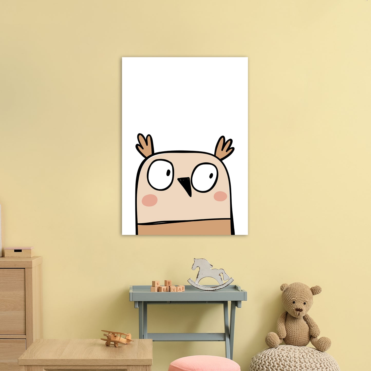 Owl Art Print by Pixy Paper A1 Black Frame