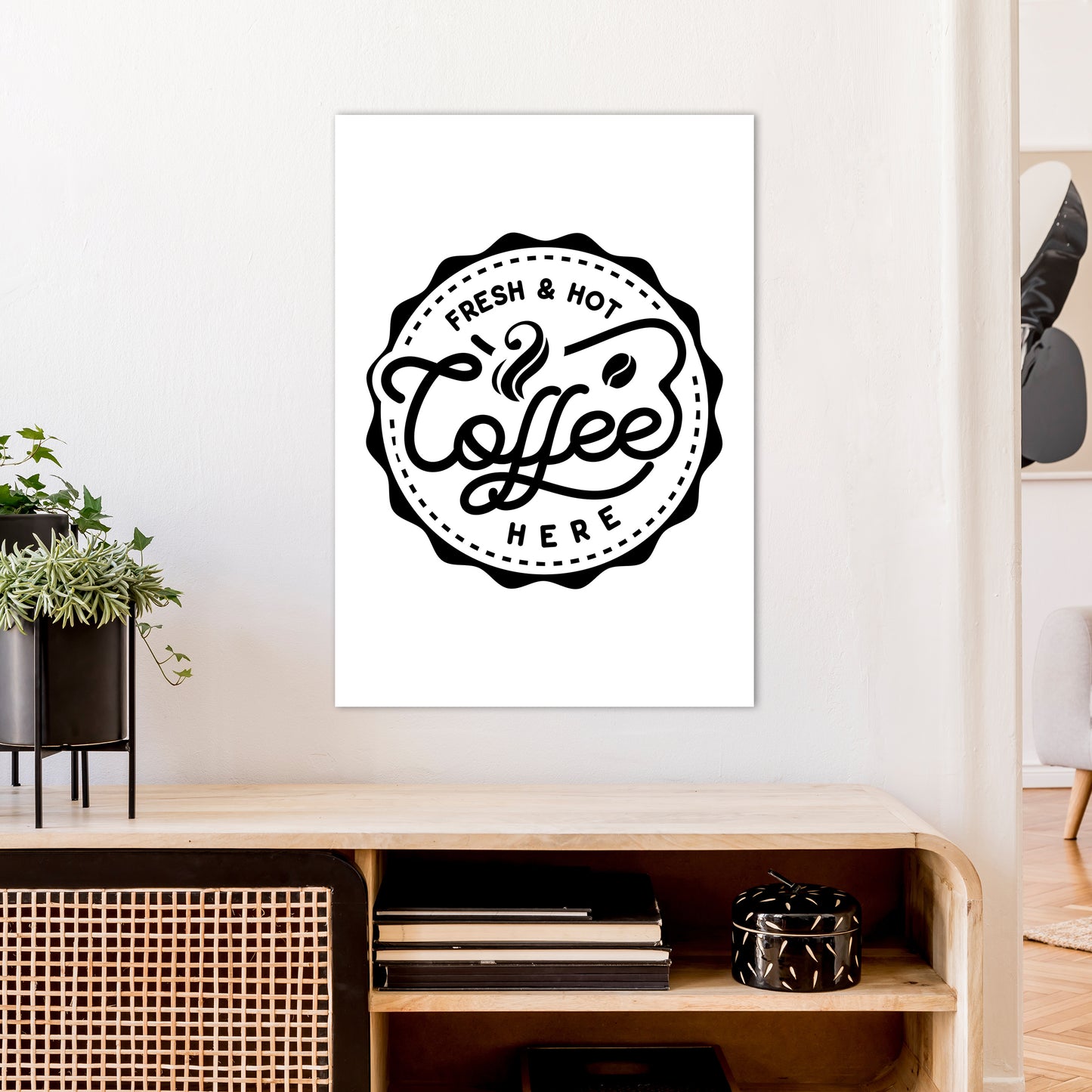 Fresh And Hot Coffee Art Print by Pixy Paper A1 Black Frame