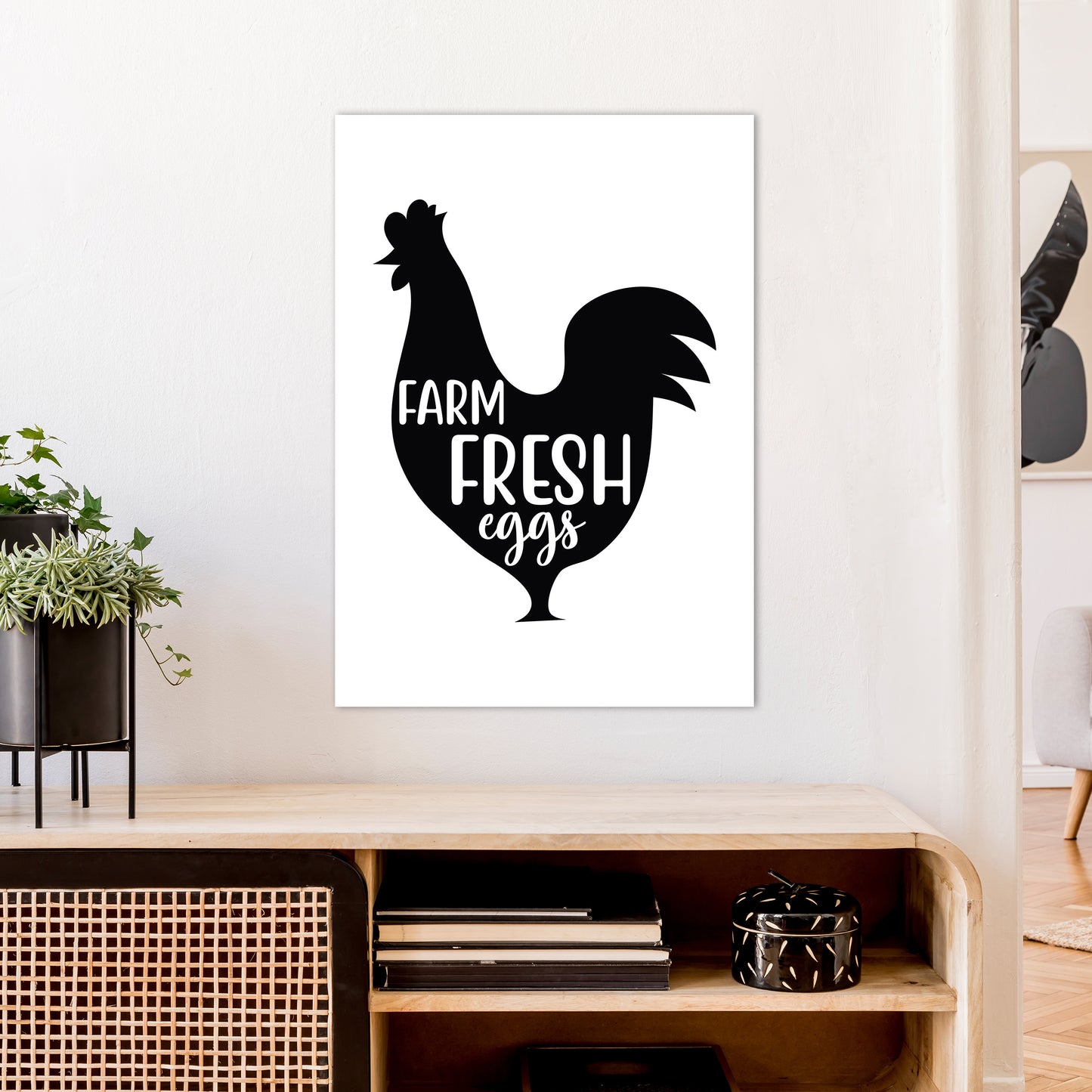 Farm Fresh Eggs Art Print by Pixy Paper A1 Black Frame