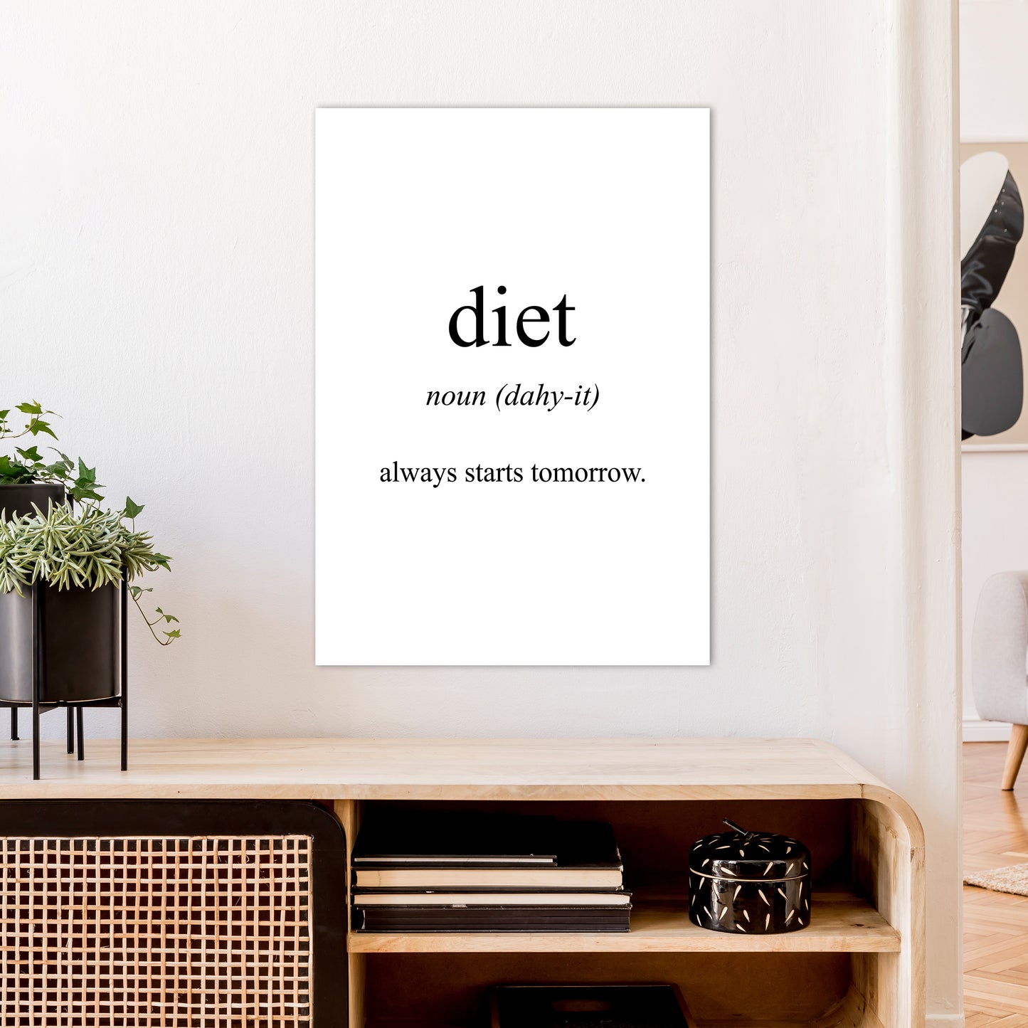 Diet Meaning Art Print by Pixy Paper A1 Black Frame
