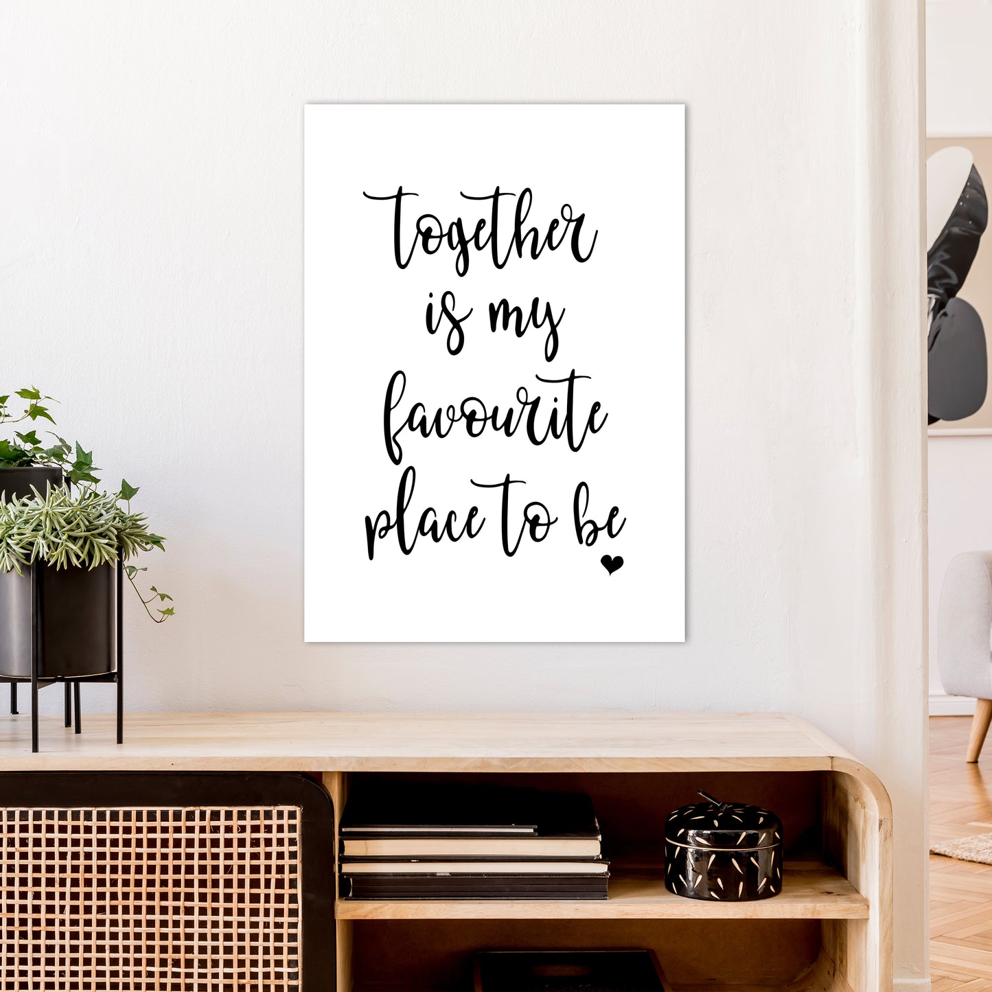Together Is My Favourite Place Art Print by Pixy Paper A1 Black Frame
