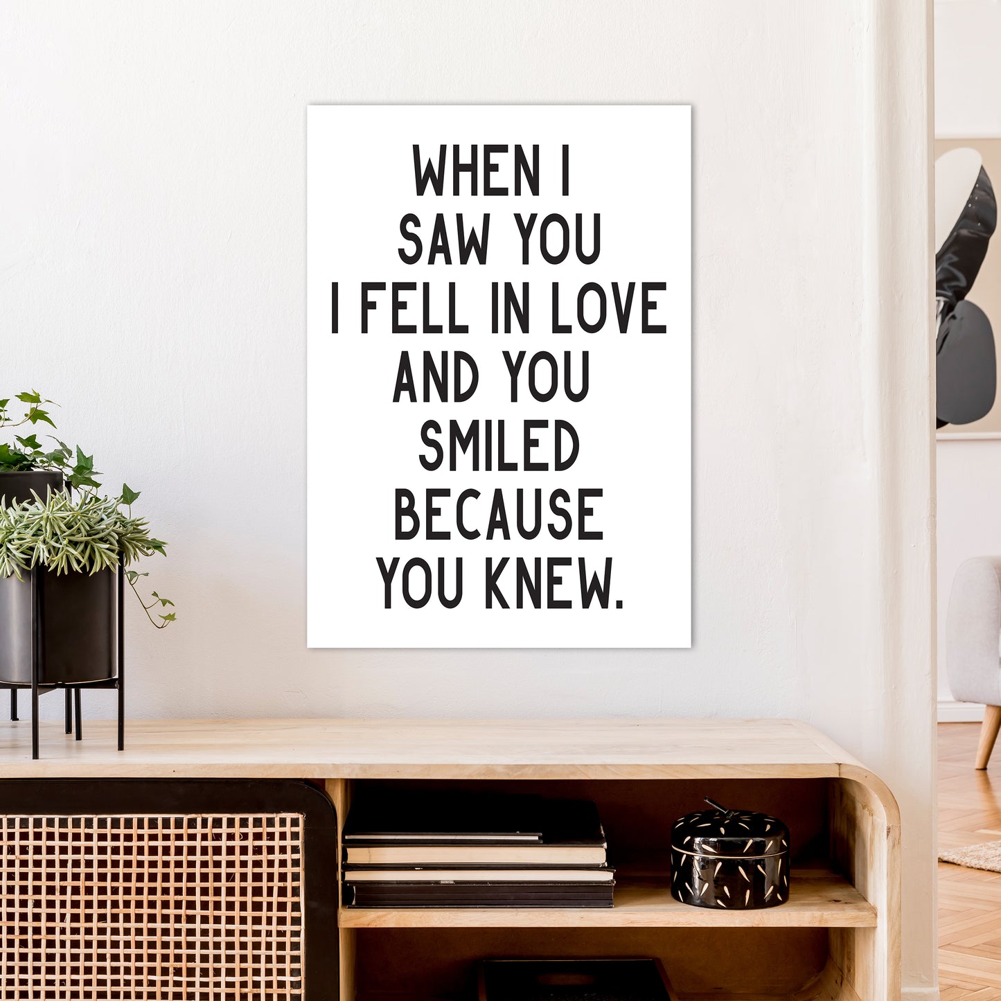 When I Saw You I Fell In Love Art Print by Pixy Paper A1 Black Frame