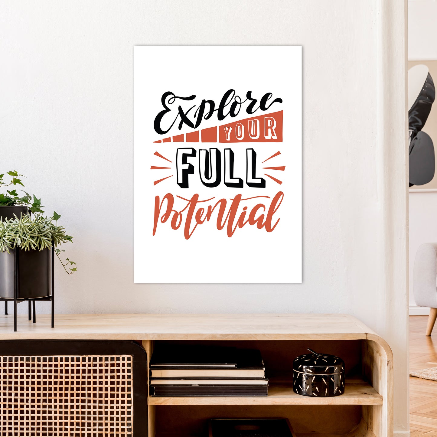 Explore Your Full Potential Art Print by Pixy Paper A1 Black Frame