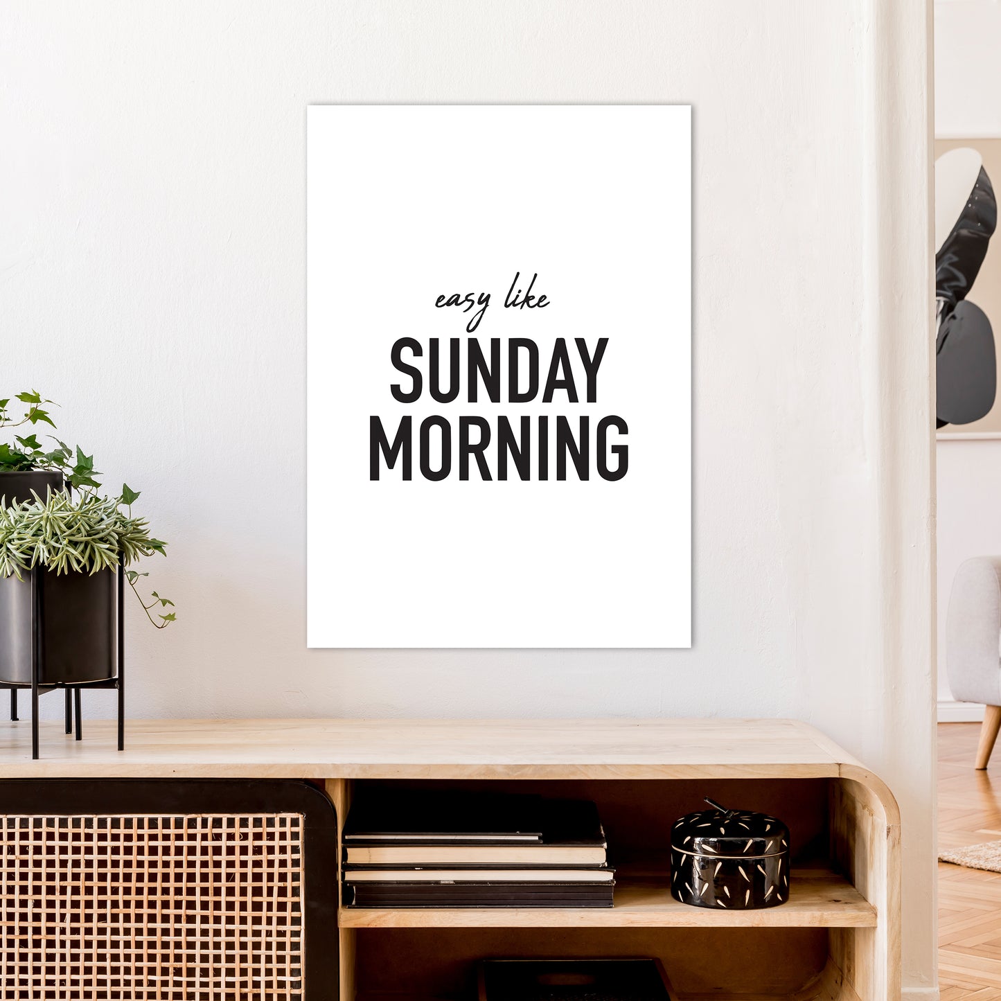 Easy Like Sunday Morning Art Print by Pixy Paper A1 Black Frame
