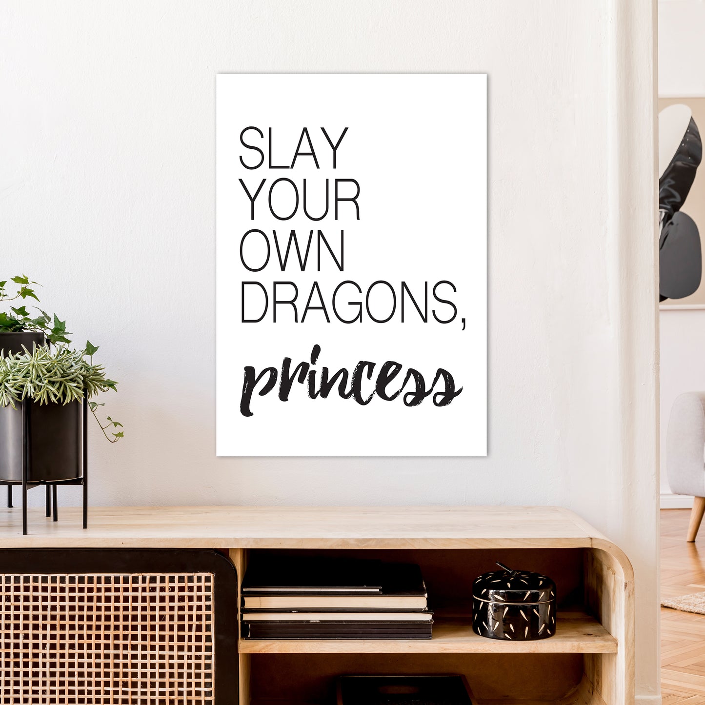 Slay Your Own Dragons Art Print by Pixy Paper A1 Black Frame